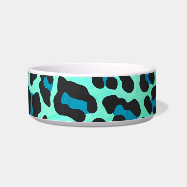 Comedero Leopardo negro e impresión Verde azulada (Derecha)