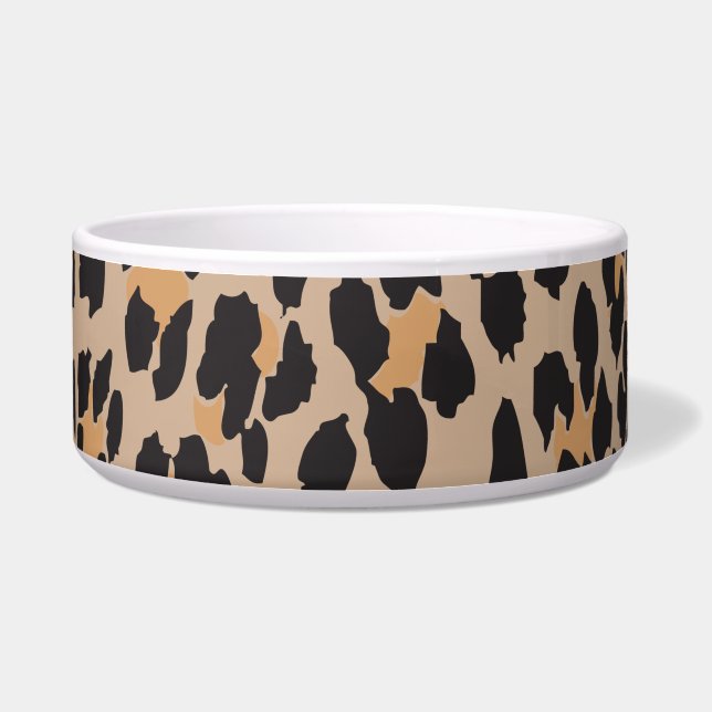 Comedero Leopardo Print, Leopard Spots, Brown Leopard (Frente)