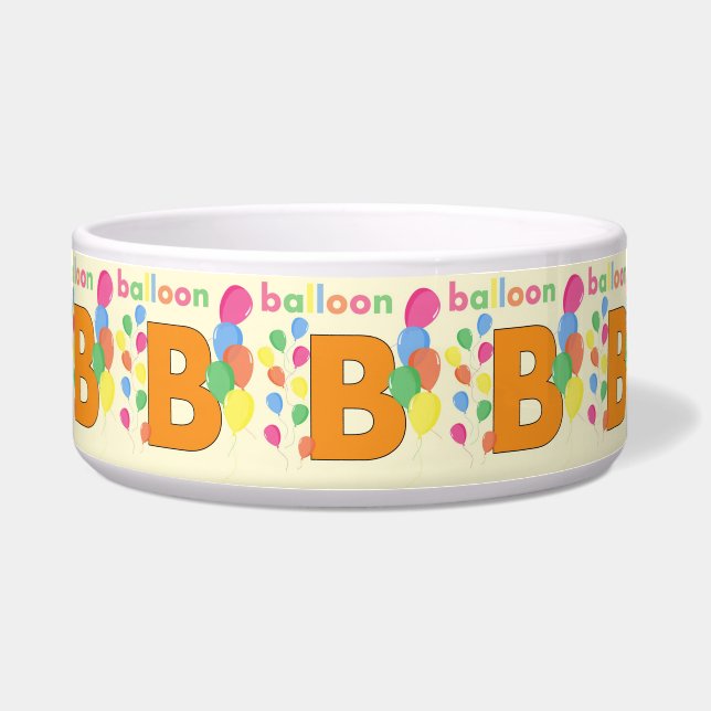 Comedero Letra globo B Tazón de mascota (Frente)