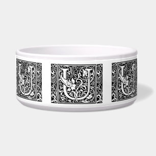 Comedero Letra U Monograma medieval Art Nouveau