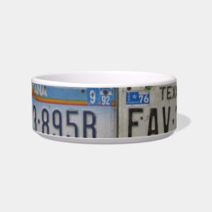 Comedero Licencia Plates Pet Bowl
