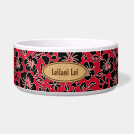 Comedero Lilikoi Paw Hawai Hibiscus Monogram Red