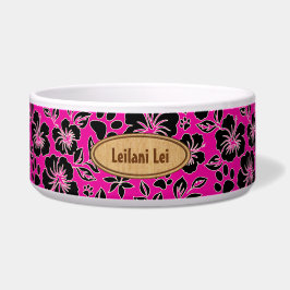 Comedero Lilikoi Paw Hawaiian Hibiscus Monogram Fuchsia