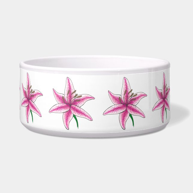 Comedero Lily Pastel Flor Rosa Floral Lilies Lilly Garden (Frente)