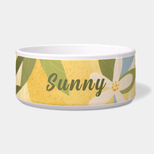 Comedero Limoneros y flores personalizados para perros maxi