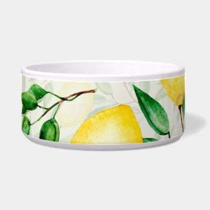 Comedero Limones acuarelas, patrón de fruta sin costura.