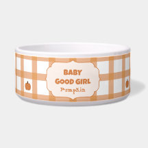 Lindo bebé niña de calabaza gingham Pet