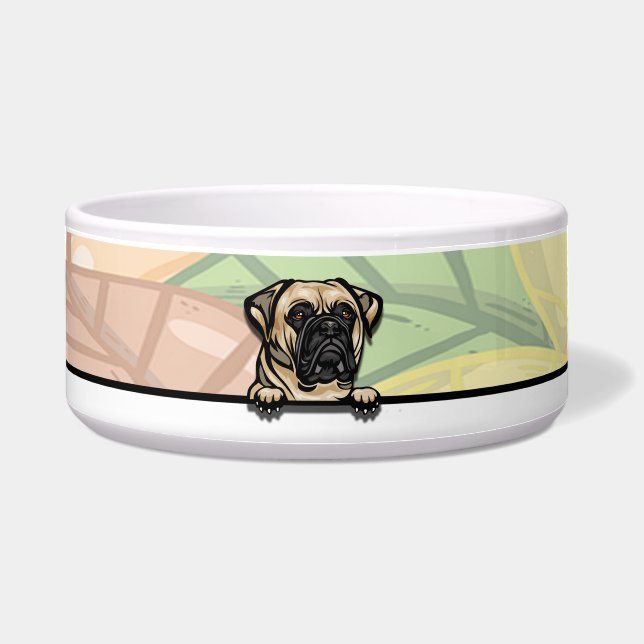 Comedero Lindo Bullmastiff Espiando, comida o bebida (Frente)