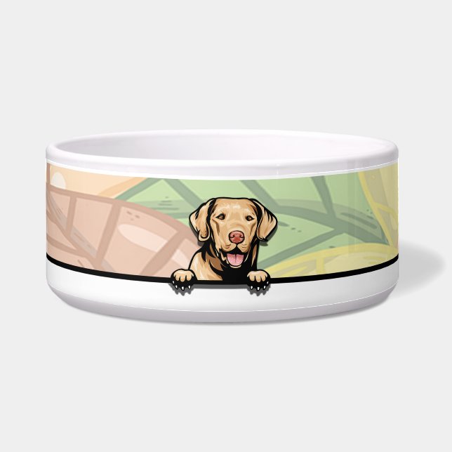 Comedero Lindo Chesapeake bay retreiver asomando, comida/be (Frente)