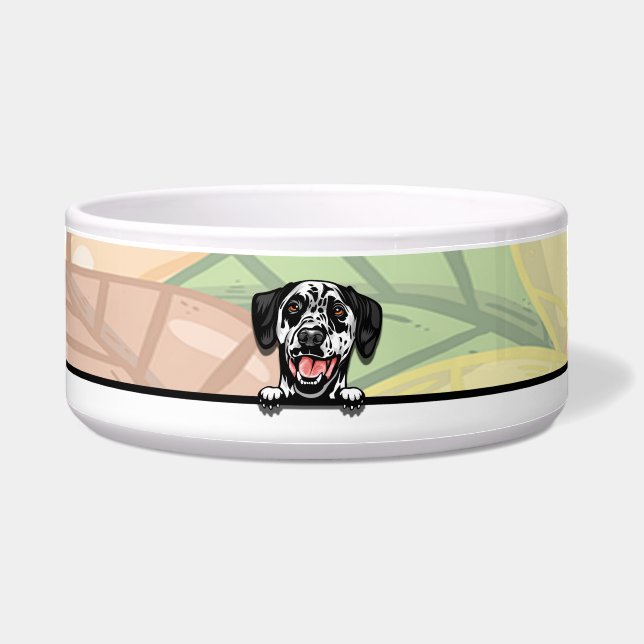 Comedero Lindo dálmata asomándose, comida o bebida (Frente)