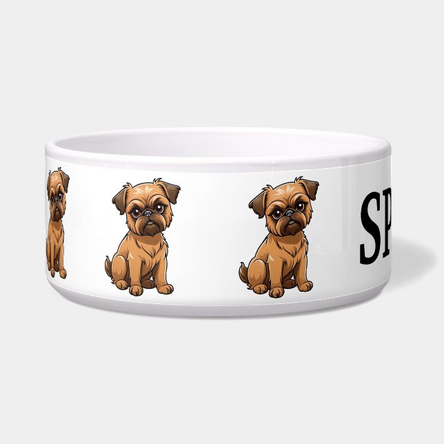 Comedero Lindo Griffon de Bruselas Personalizado (Izquierda)