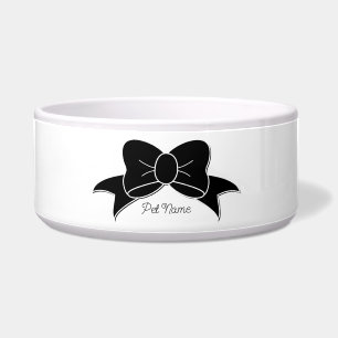 Comedero Lindo lazo femenino personalizado para mascotas