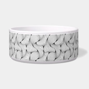 Comedero Líneas entrelazadas únicas en blanco y negro