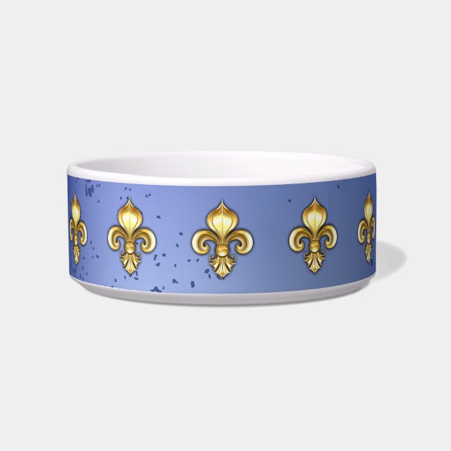 Comedero Lirios de oro sobre azul (Frente)