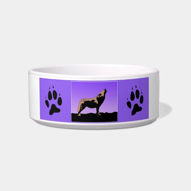 Comedero Lobo al atardecer - Arte de vida salvaje original (Derecha)