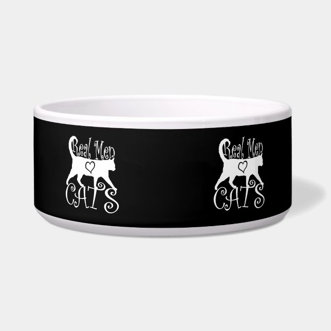 Comedero Los hombres auténticos y elegantes adoran los gato (Frente)