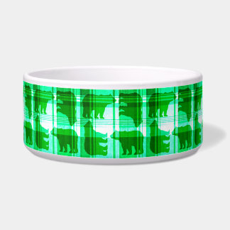Comedero Los osos de yegua verde rústico con tazón mascota