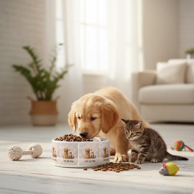 Comedero Love Has Paws | Custom Ceramic Pet Bowl with Dog a (Subido por el creador)