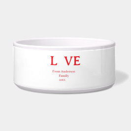 Comedero Love holidays cat photo pet family name bold lette