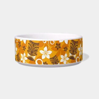 COMEDERO LUAU TIKI PATTERN (NARANJA)