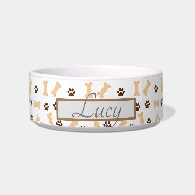 Comedero Lucy mascota nombre doggy Bowl (Frente)
