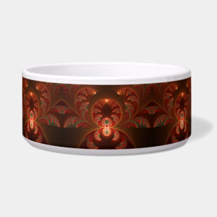 Comedero Luminoso abstracto moderno naranja rojo Fractal Bo