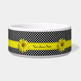 Comedero Lunares blancos y negros de la margarita amarilla