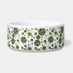 Comedero Lunares Leopardo Negro y Verde