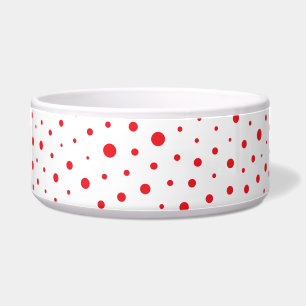 Comedero Lunares modernos elegantes - personalizar Rojo BG
