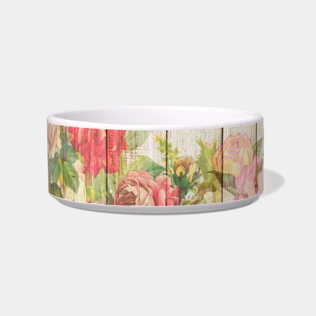 Comedero Madera de Rosas Rústicos Vintage (Izquierda)