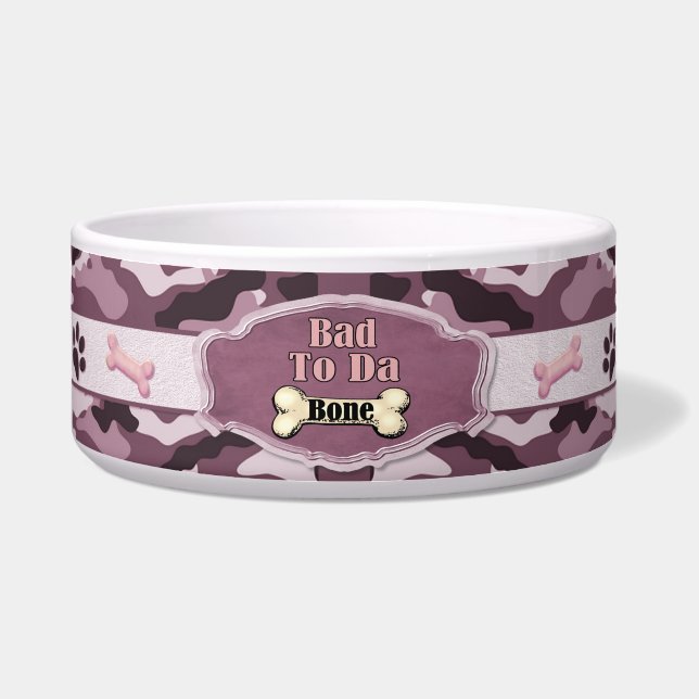 Comedero Malo Para Da Bone 2 Camo Perro Dish - Personalizar (Frente)
