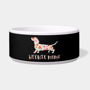 Comedero Mamá Weenie Dachshund floral