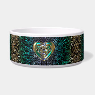 Comedero Mandala céltica del corazón en verde y original