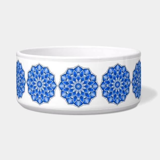 Comedero Mandala en azul (Frente)