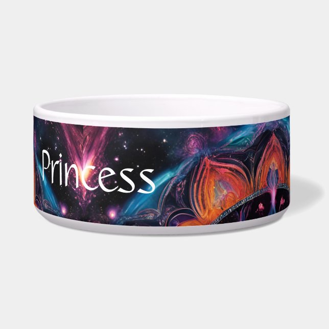 Comedero Mandala rosa azul naranja en el espacio (Frente)