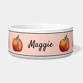 Comedero Manzanas Personalizados Rojas Con Nombre Rosa Y Ma
