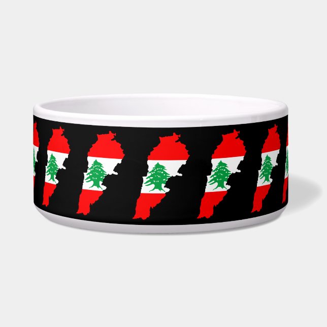 Comedero Mapa del Líbano con bandera (Frente)