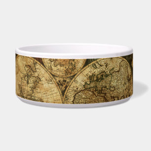 Comedero Mapa del mundo de la cosecha de vintage