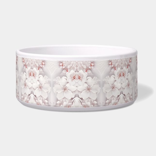 Comedero Marfil Rubor Pink Floral Ceramic Pet Bowl (Frente)