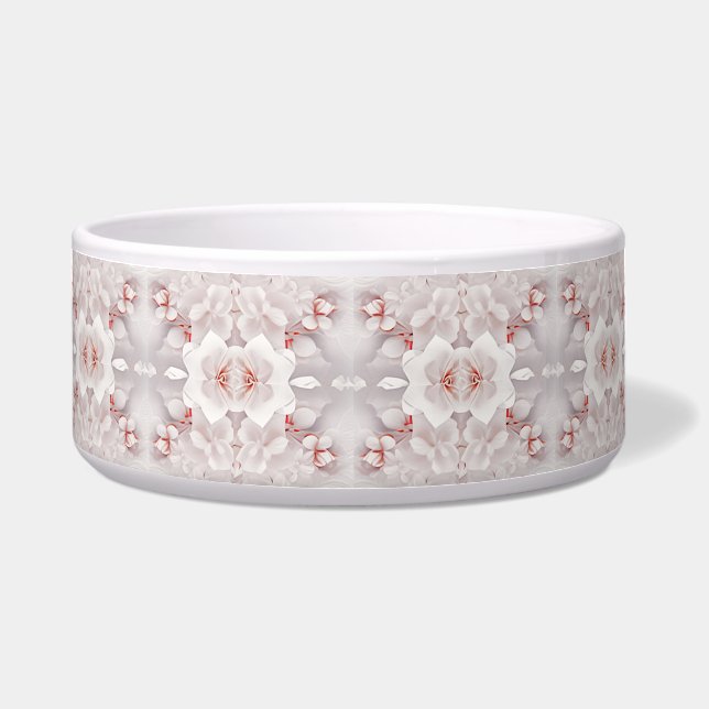 Comedero Marfil Rubor Pink Floral Ceramic Pet Bowl (Frente)