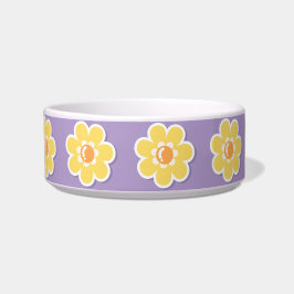 Comedero Margaritas de primavera sobre morado pastel