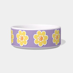 Comedero Margaritas de primavera sobre morado pastel