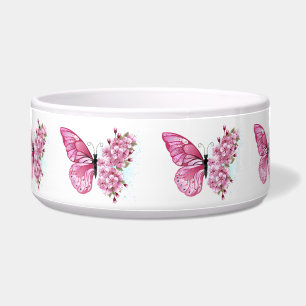 Comedero Mariposa de flores con Sakura rosa