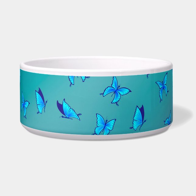 Comedero Mariposas encantadas Bolera de cerámica verde (Frente)