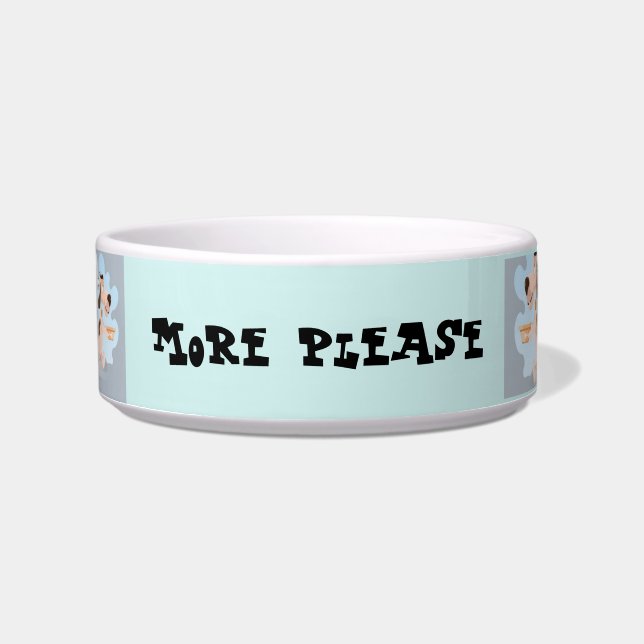 Comedero Más Por Favor/Gracias Ceramic Dog Bowl (Frente)