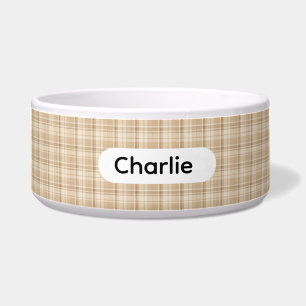 Comedero Mascota a cuadros de estilo granja personalizada b