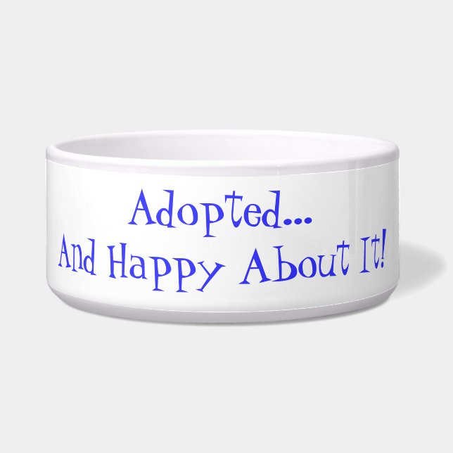 Comedero Mascota Adoptada con Cita Feliz (Frente)