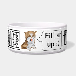 Comedero Mascota CAT Bowl Grande "SOY GATO, escúchame bien"