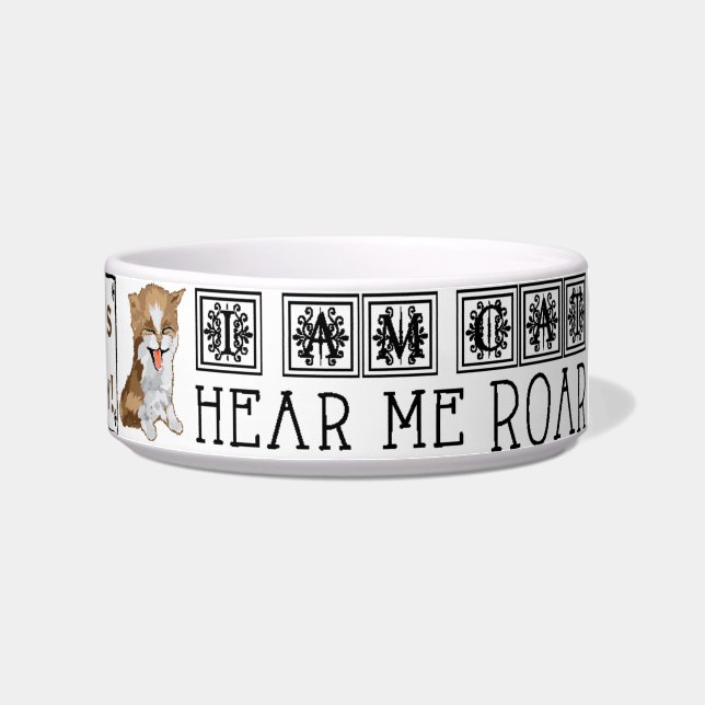 Comedero Mascota CAT Medium Bowl "Soy CAT Hear me Roar" (Derecha)