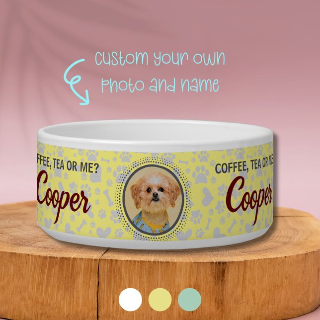 Comedero Mascota cerámico único alimentador con nombre y fo (Now Your Dog May have Their Unique Bowl With Custom Photo and Name)